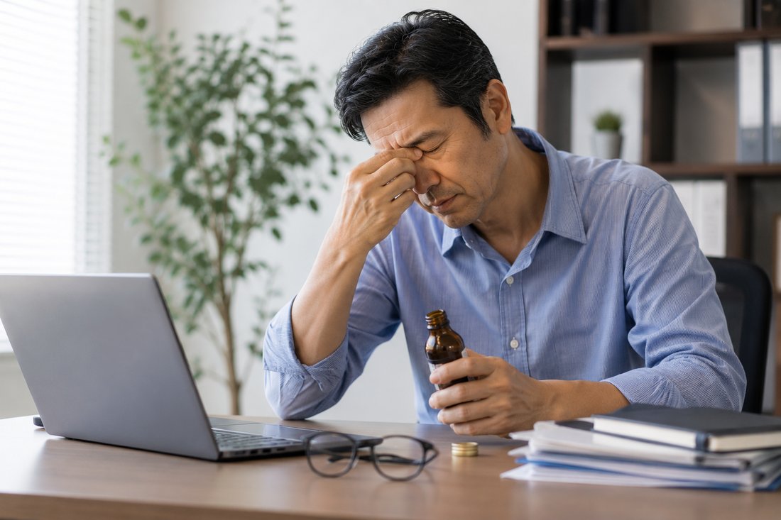 疲れや活力の低下を感じる男性
